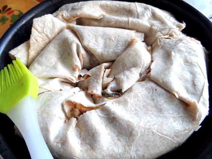 Пирог с грибами (из лаваша)