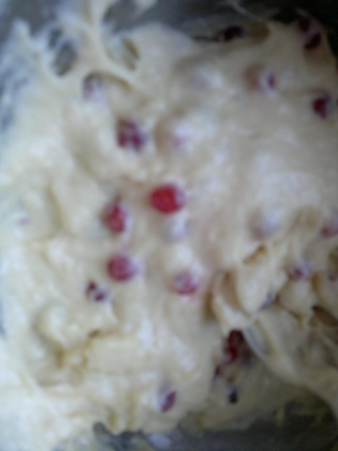 Оладьи дрожжевые с красной смородиной