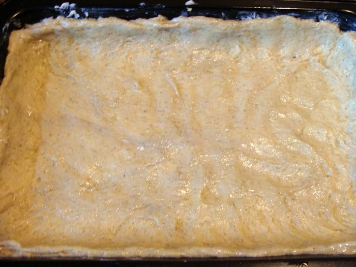 Рыбный пирог с моцареллой на картофельном тесте