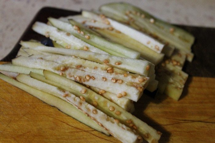 Фунчоза с овощами и мясом краба