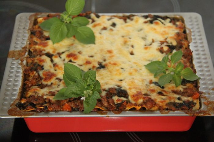 Мясная лазанья со шпинатом