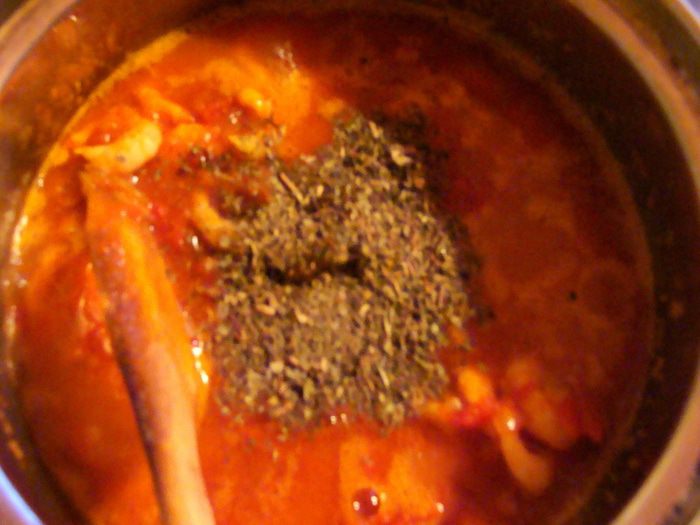 Азу из креветок с тофу и пикантным гарниром