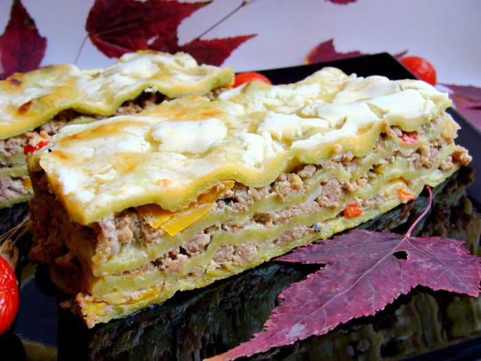 Домашняя зеленая лазанья 