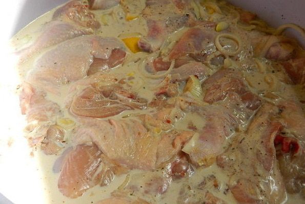 Шашлык из курицы на пиве