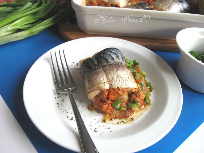 Скумбрия в овощах