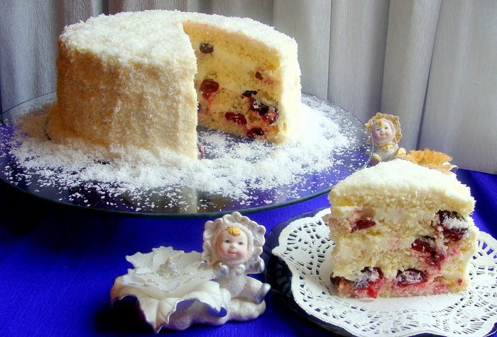 Торт &amp;quot;Вишенка в снегу&amp;quot; для Натальи Дерий