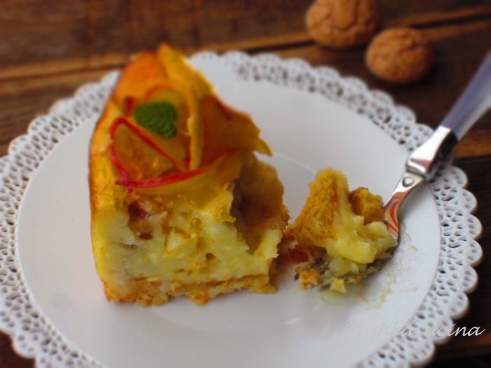 Итальянский пирог с персиками 