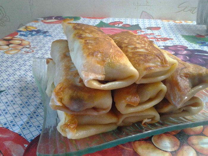 Блины с картофельно-грибной начинкой