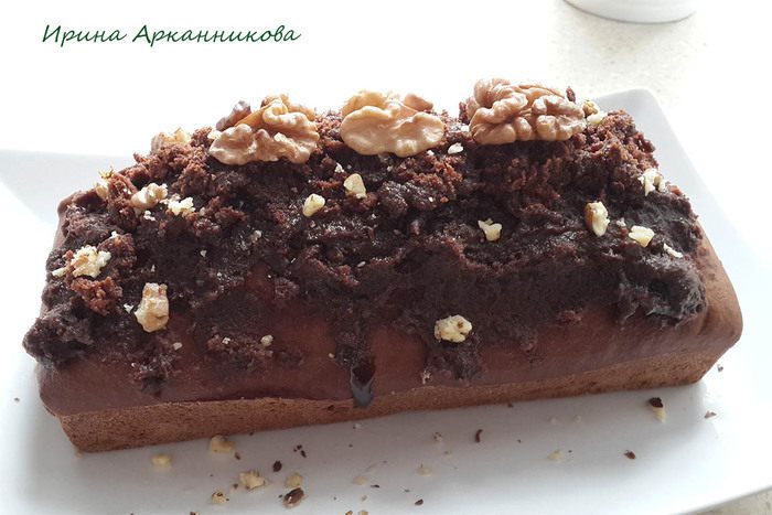 Постный шоколадно-ореховый кекс
