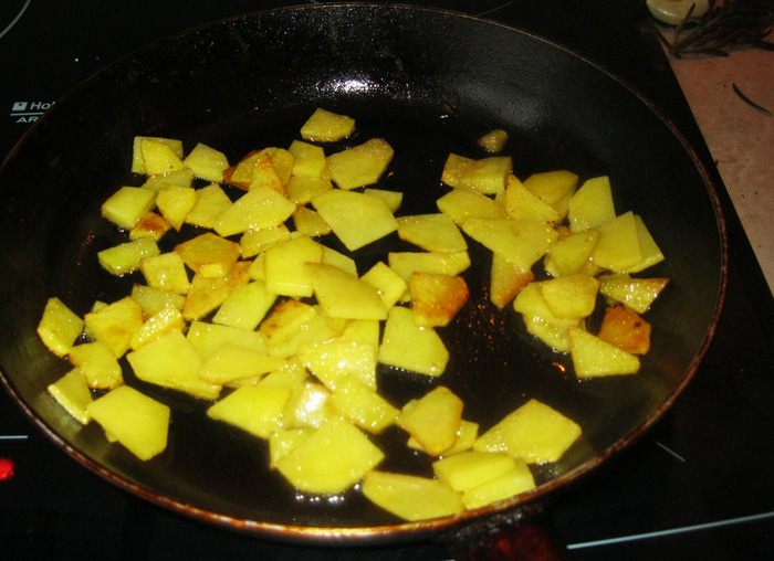 Жареная картошка с беконом