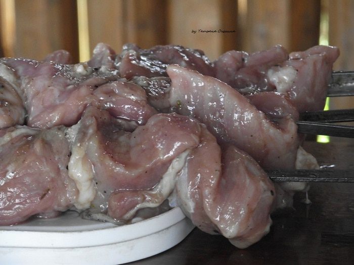 Шашлык из свинины в маринаде из киви