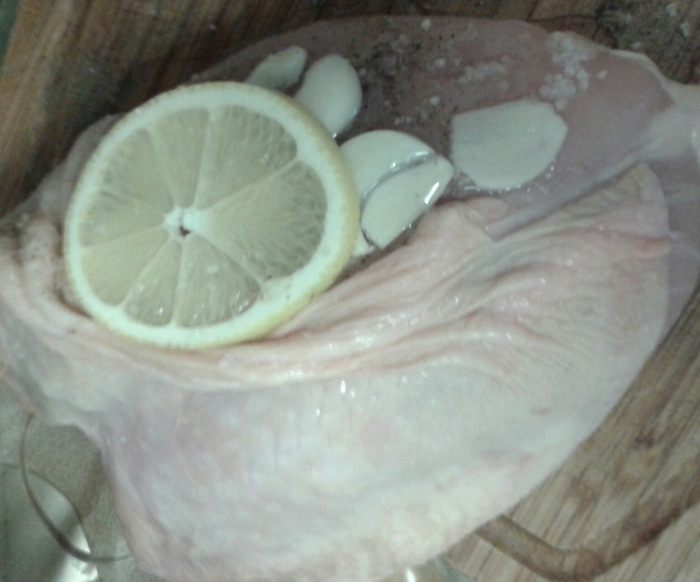 Куриная грудка с лимоном и картофелем