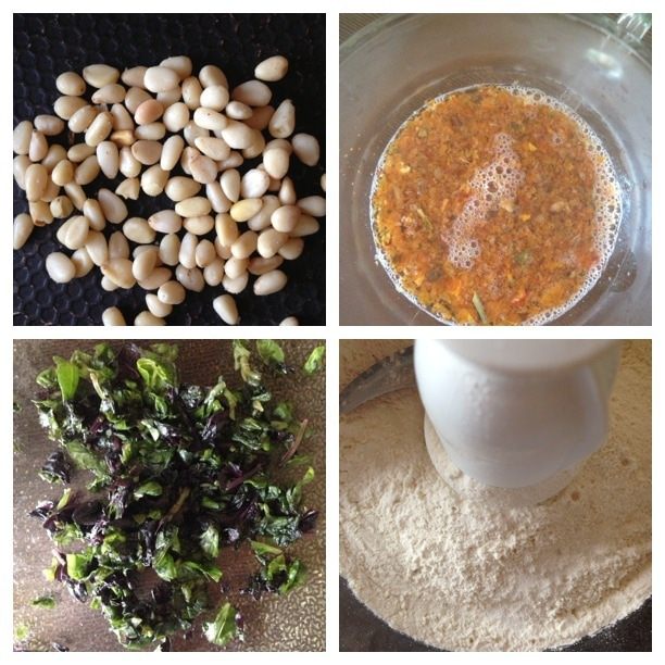 Печенье с кедровыми орешками, пармезаном и базиликом 