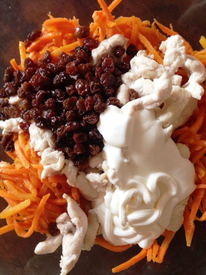 Салат с курицей и морковью по-корейски