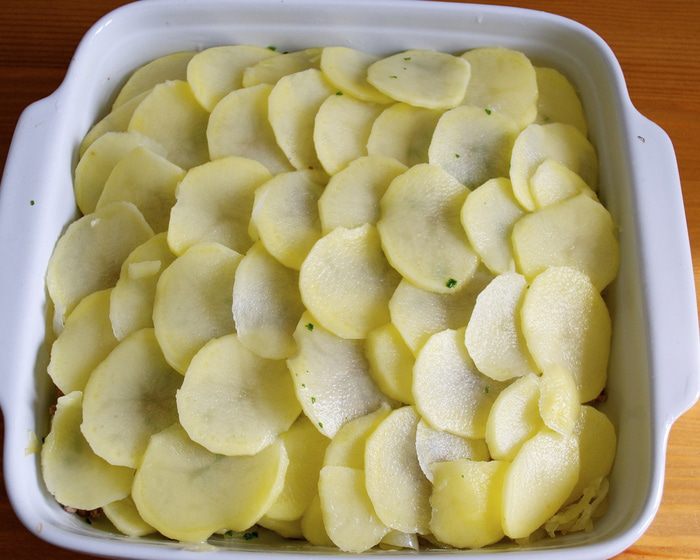 Картофельный гратен с мясом