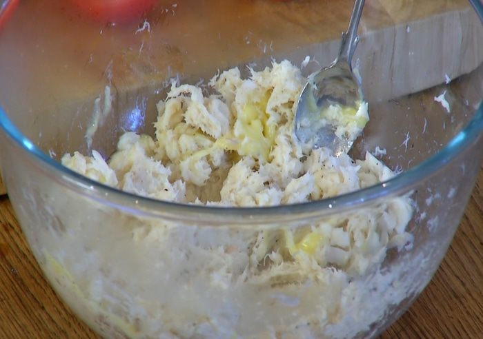 Помидоры, фаршированные треской и картофелем