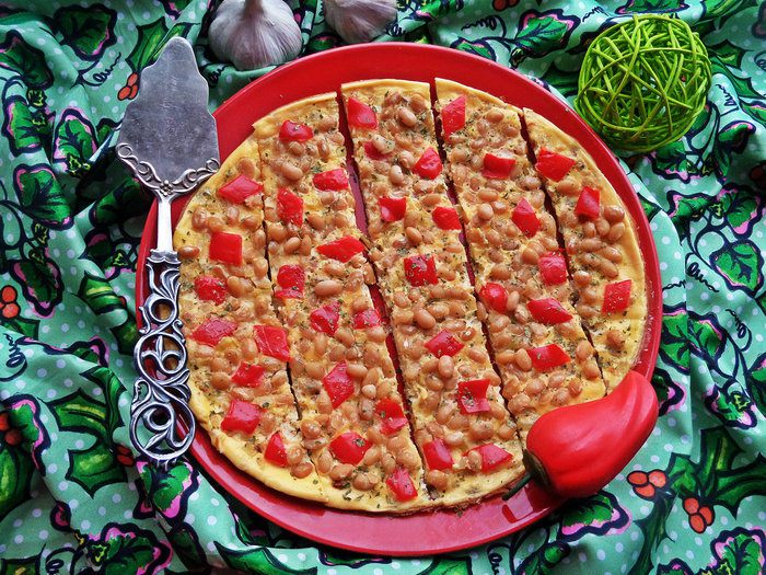 Изображение к рецепту Омлет с фасолью и овощами