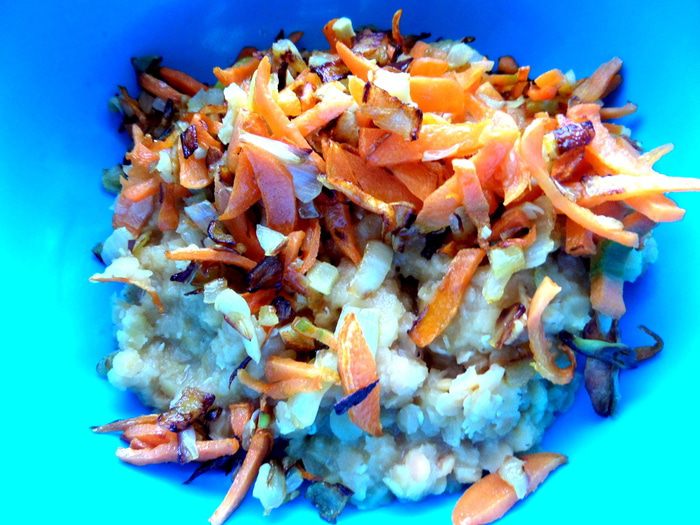 Постный салат из чечевицы