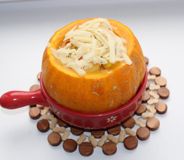 Тыква с мясным рагу