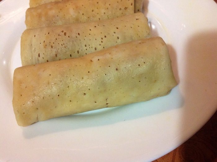 Блинные спринг роллы с курицей и овощами