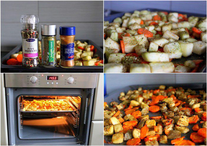 Овощное рагу с нутом и моцареллой