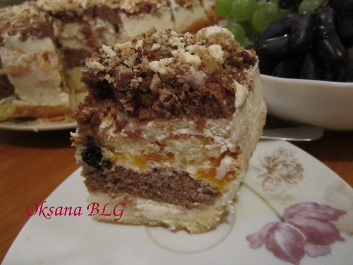 Двухцветный бисквитный торт..