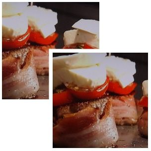 Запеченные под моцарелой свиные медальоны с хрустящей картошкой