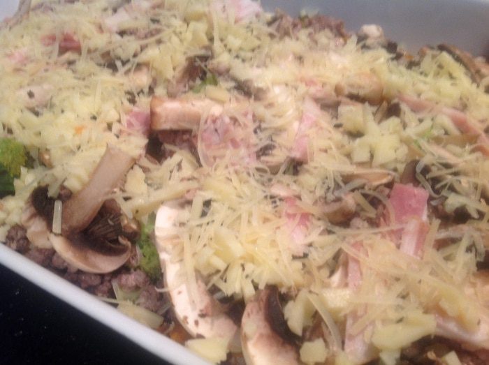 Гратен с цветной капустой и брокколи