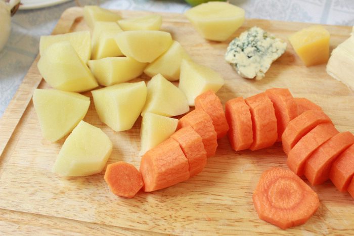 Сырный крем-суп с креветками