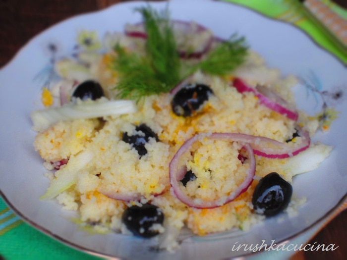 Кускус с апельсинами, оливками и фенхелем