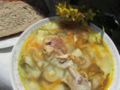 Куриный суп с морской капустой