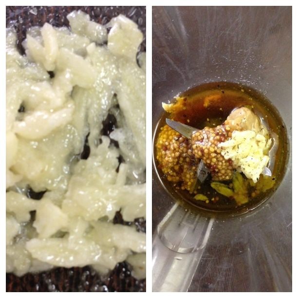 Картофельный салат с грецким орехом и базиликом