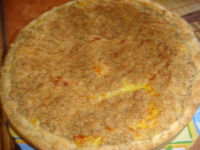 Песочный пирог со сливочно-молочной начинкой