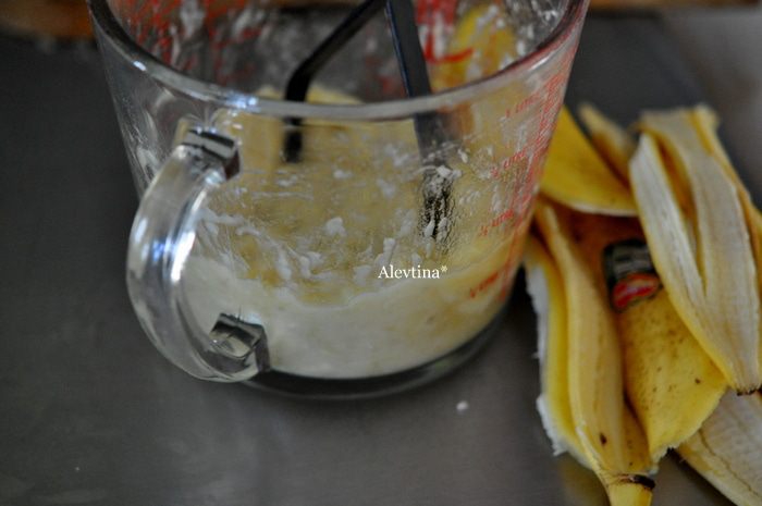 Банановый кекс с глазурью