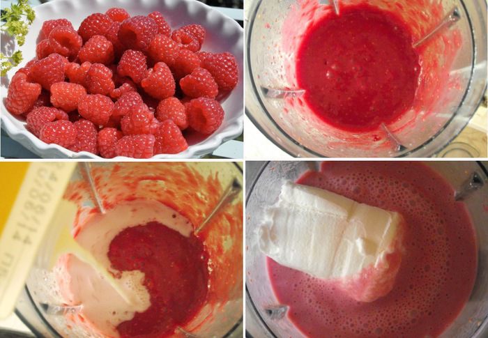 Малиновый коктейль с мороженым