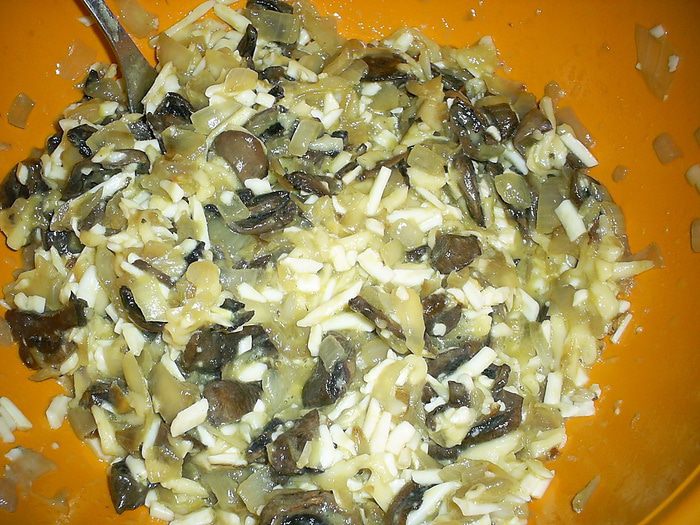 Сырно-луковый пирог с грибами