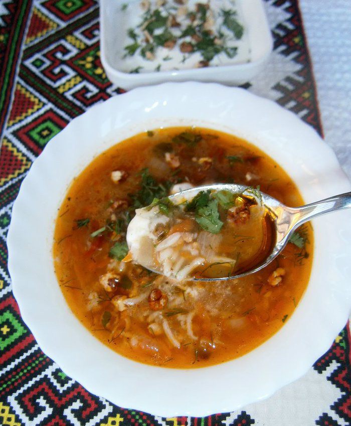 Суп с фаршем, рисом и имбирем