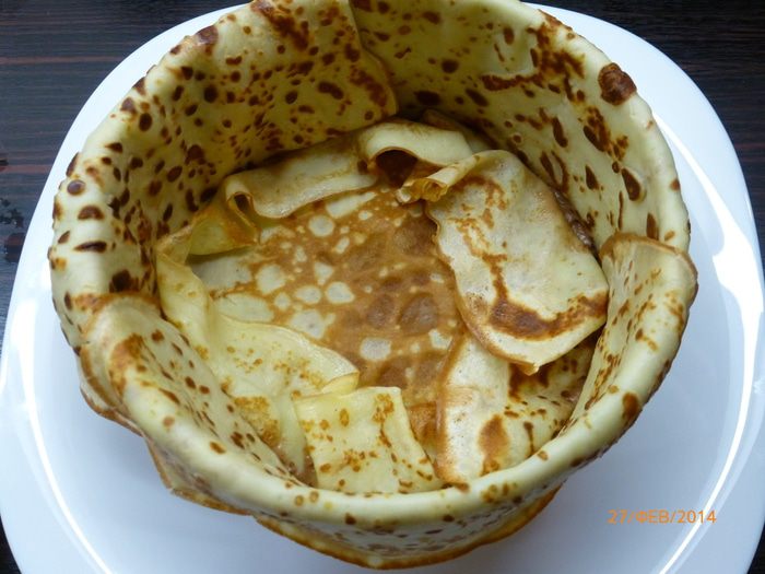 Блинчатый пирог с апельсинами